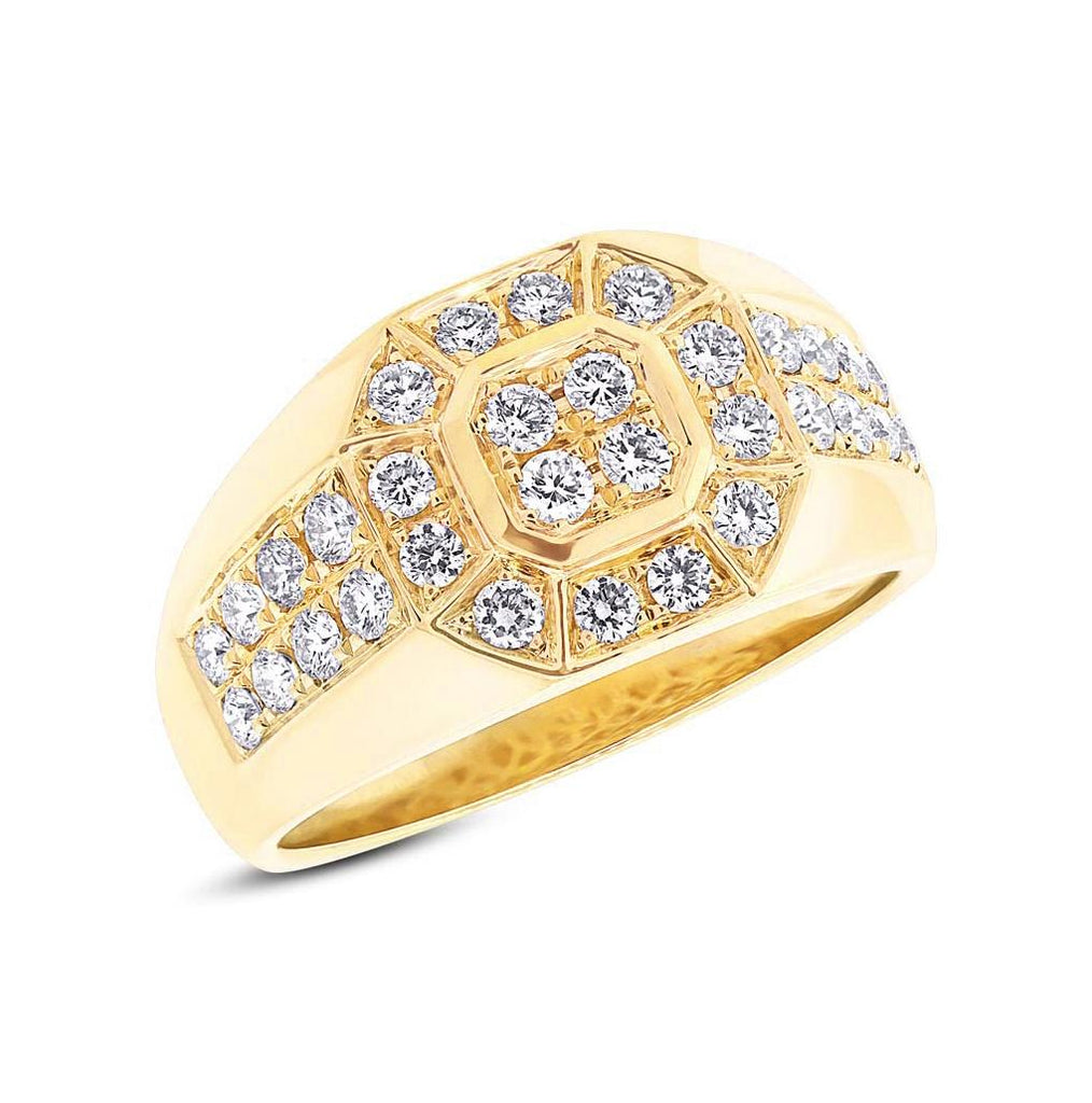 1.18 Ctw 14k Yellow Gold Diamond Mens Wedding Band Ring