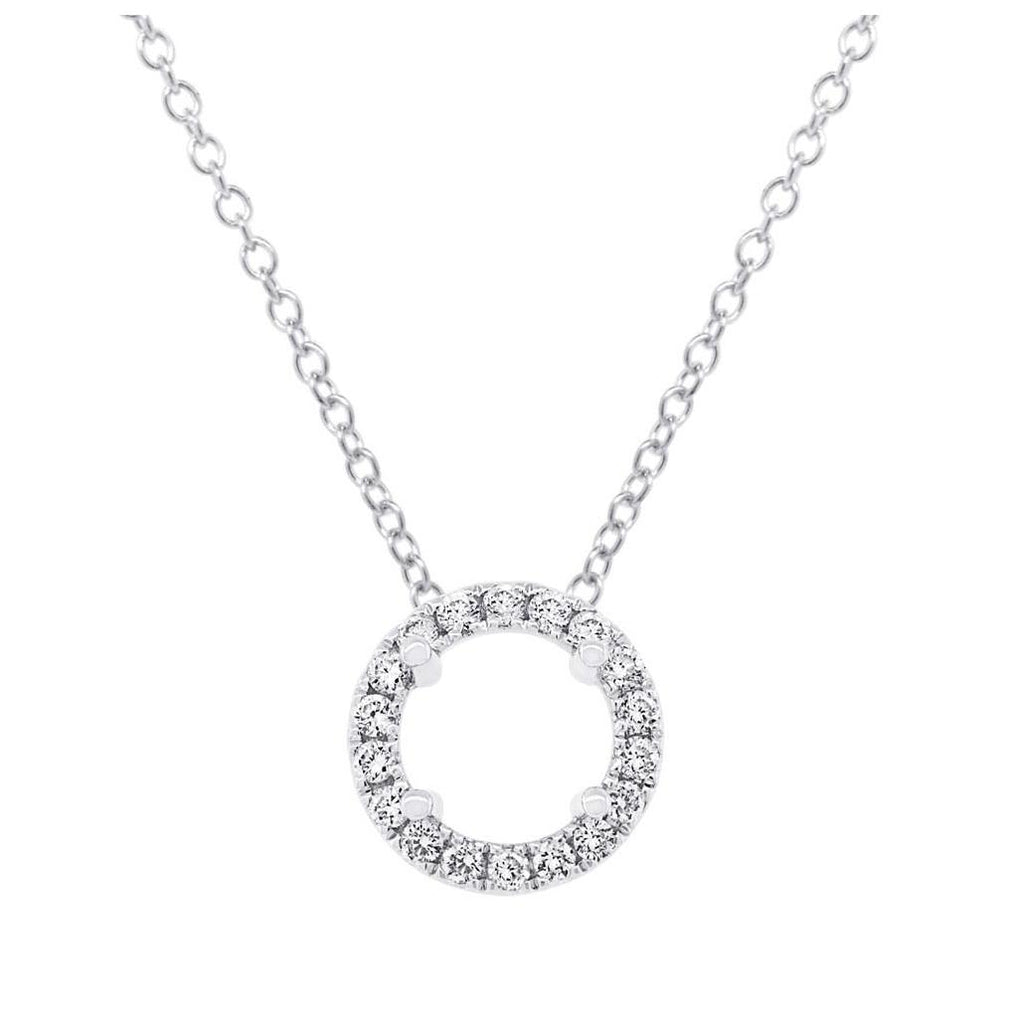 0.28 Ctw 14k White Gold Diamond Semi-mount Pendant Necklace With 18 Inch Chain