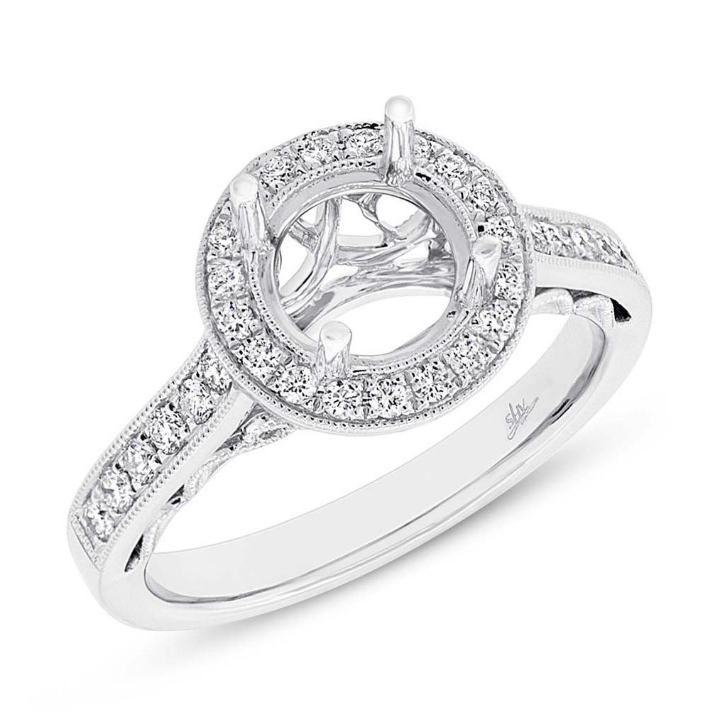 0.36 Ctw 14k White Gold Diamond Semi-mount Ring For 1.50 Ctw Center