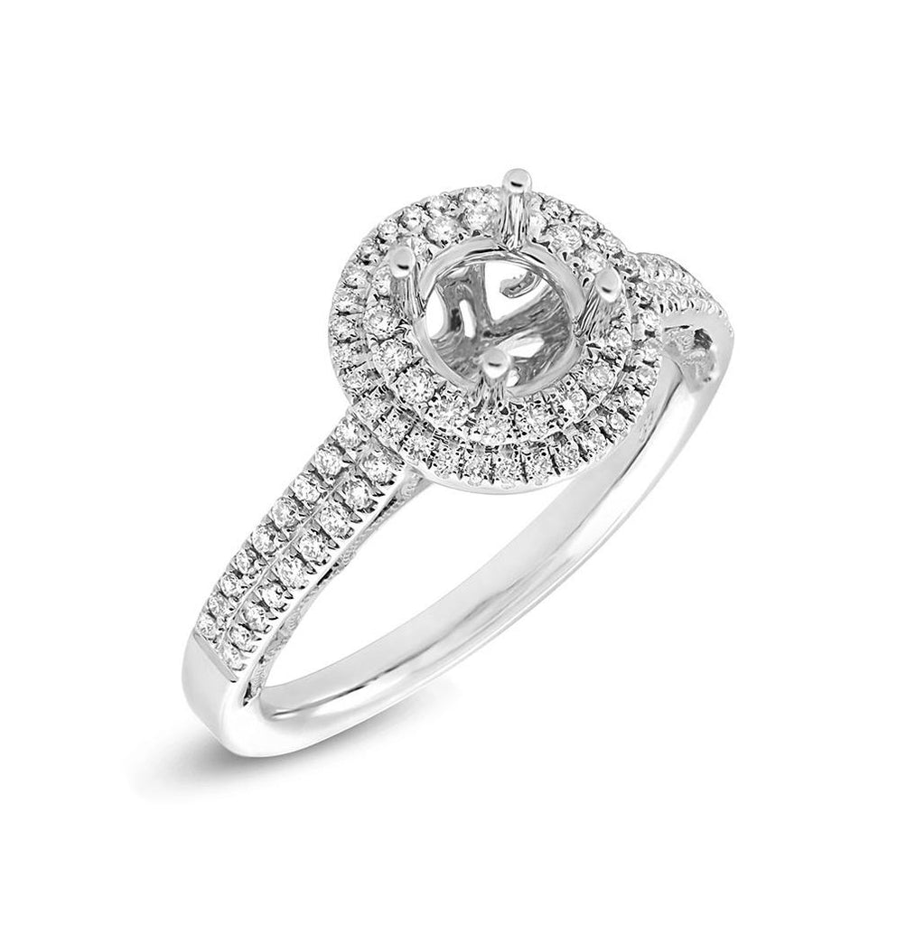 0.37 Ctw 14k White Gold Diamond Semi-mount Ring