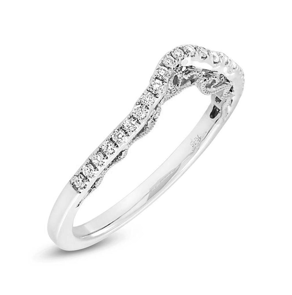 0.20 Ctw 14k White Gold Diamond Shadow Band