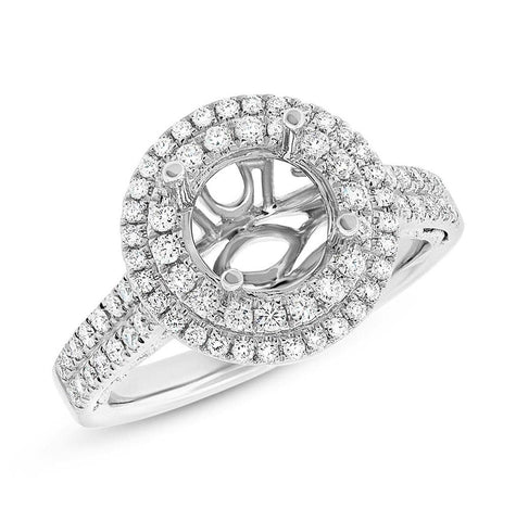 0.65 Ctw 14k White Gold Diamond Semi-mount Ring