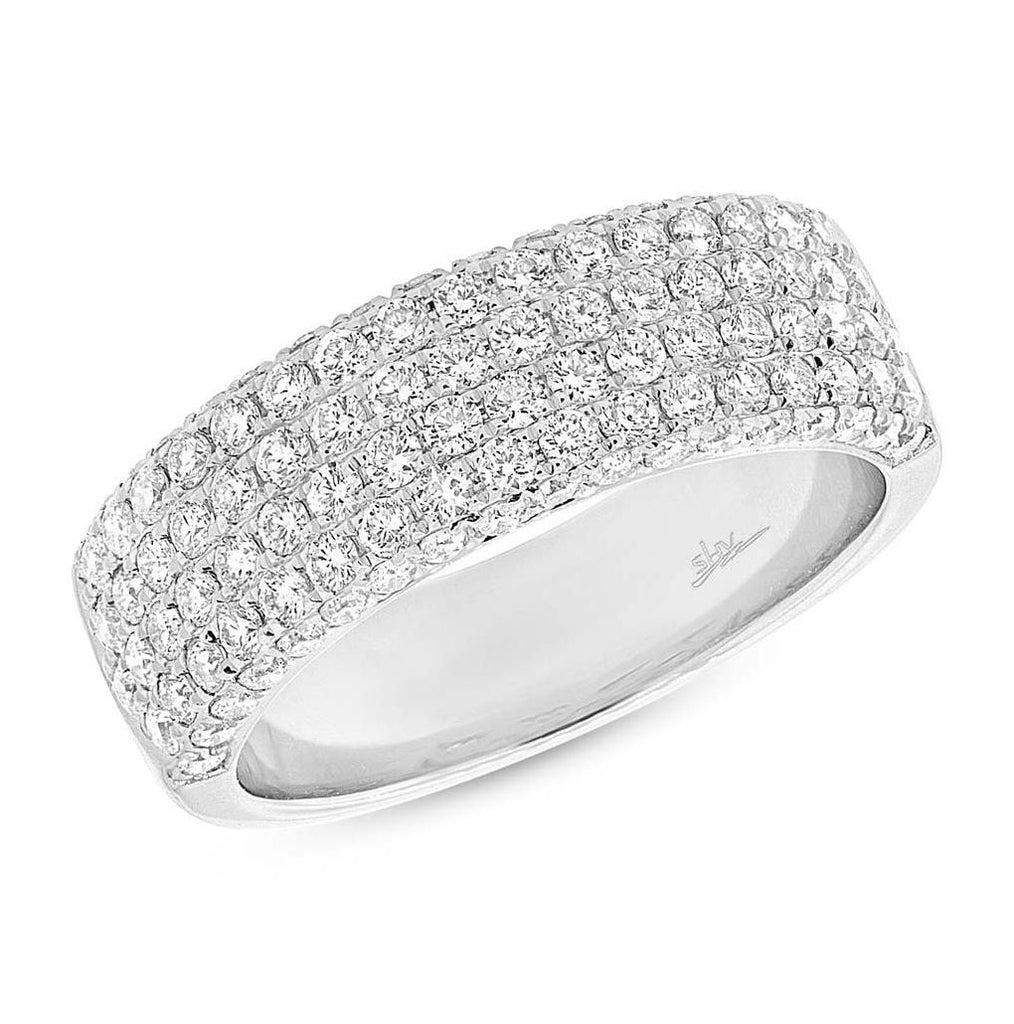 1.32 Ctw 14k White Gold Diamond Womens Pave Band Size 6