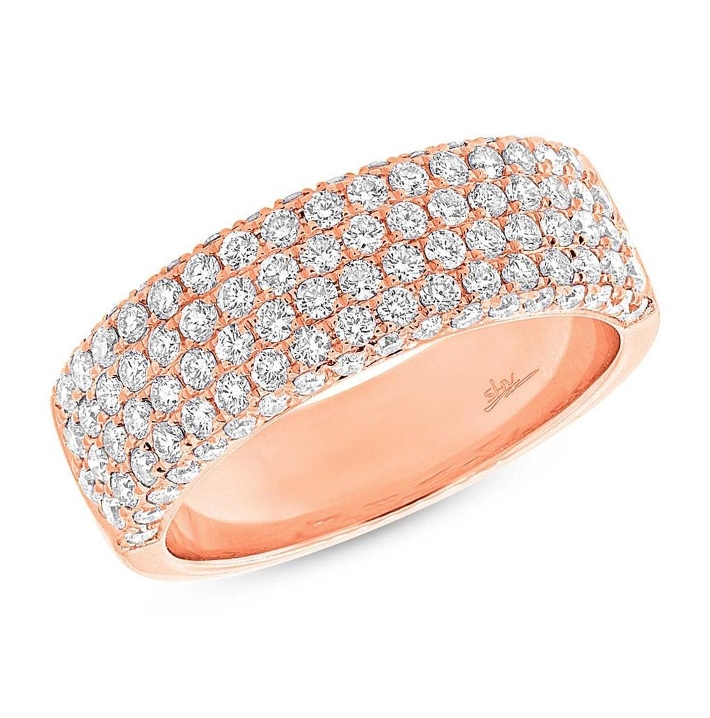 1.32 Ctw 14k Rose Gold Diamond Womens Pave Band