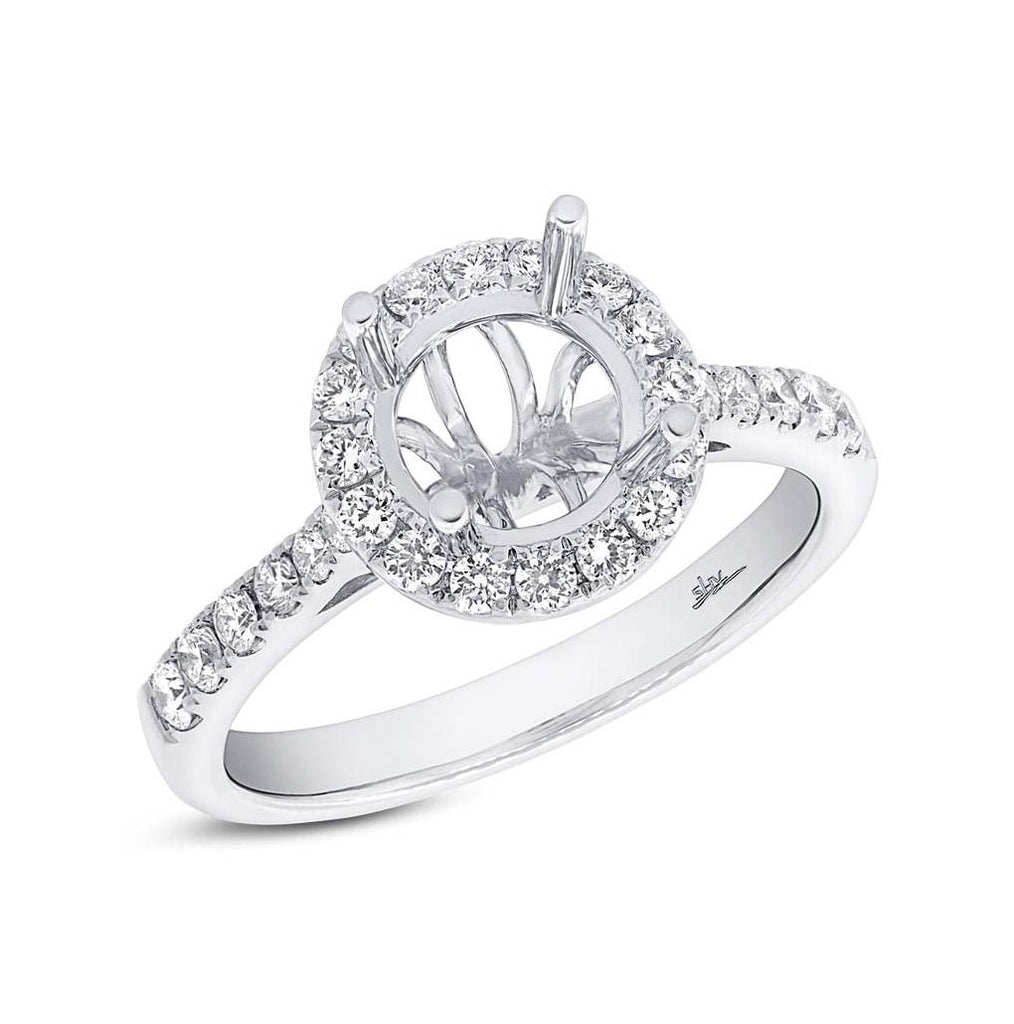 0.52 Ctw 14k White Gold Diamond Semi-mount Ring