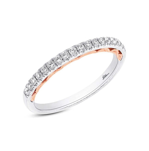 0.25 Ctw 14k Two-tone Rose Gold Diamond Womens Band