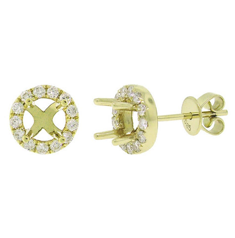 0.40 Ctw 14k Yellow Gold Diamond Semi-mount Earring