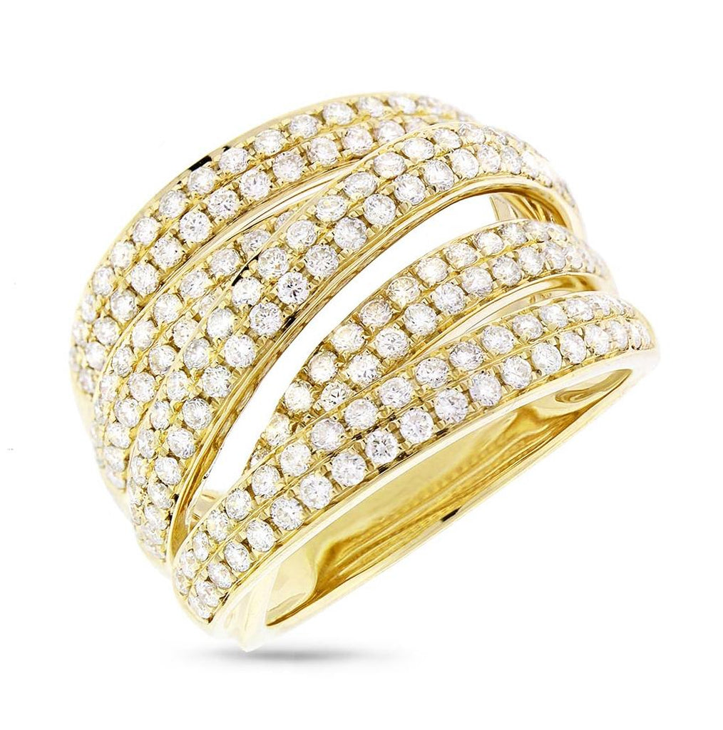 1.51 Ctw 14k Yellow Gold Diamond Bridge Ring