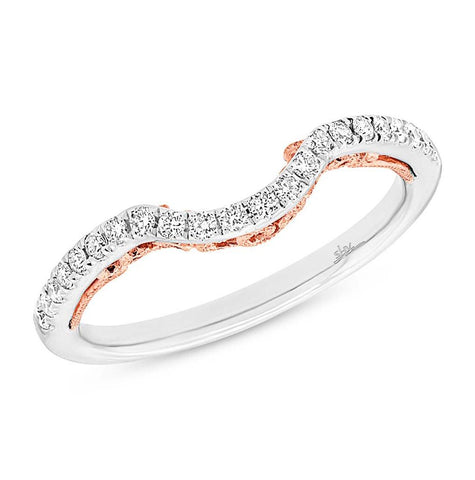 0.16 Ctw 14k Two-tone Rose Gold Diamond Shadow Band