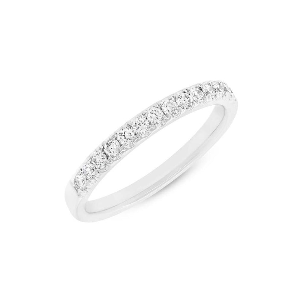 0.30 Ctw 18k White Gold Diamond Womens Band Size 6.5