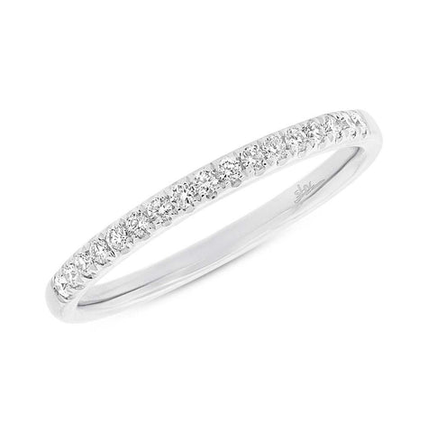 0.17 Ctw 18k White Gold Diamond Womens Band Size 6.5