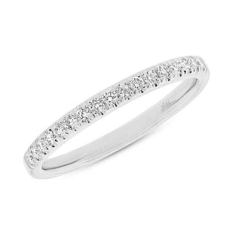0.22 Ctw 18k White Gold Diamond Womens Band Size 6.5