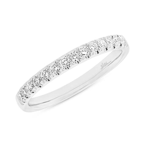 0.31 Ctw 18k White Gold Diamond Womens Band Size 6.5