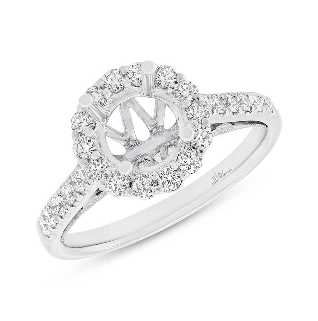 0.58 Ctw 18k White Gold Diamond Semi-mount Ring For 1.50 Ctw Center