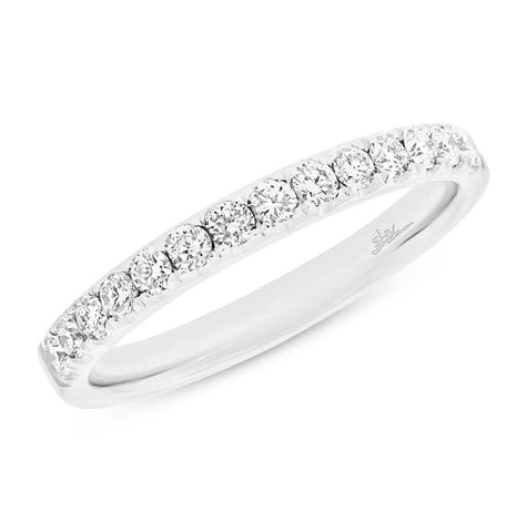 0.37 Ctw 18k White Gold Diamond Womens Band Size 6.5