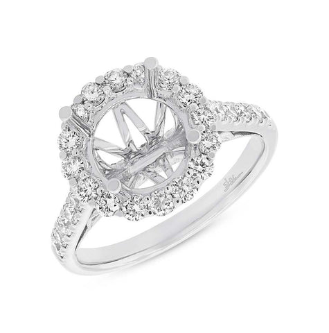 0.86 Ctw 18k White Gold Diamond Semi-mount Ring For 3.00 Ctw Center