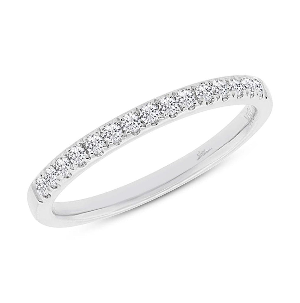 0.20 Ctw 18k White Gold Diamond Womens Band Size 6