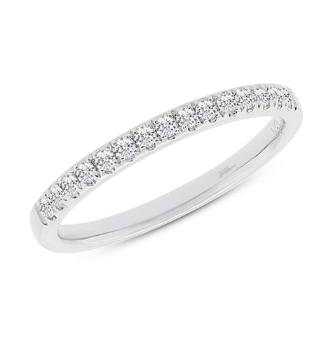 0.20 Ctw 18k White Gold Diamond Womens Band Size 6