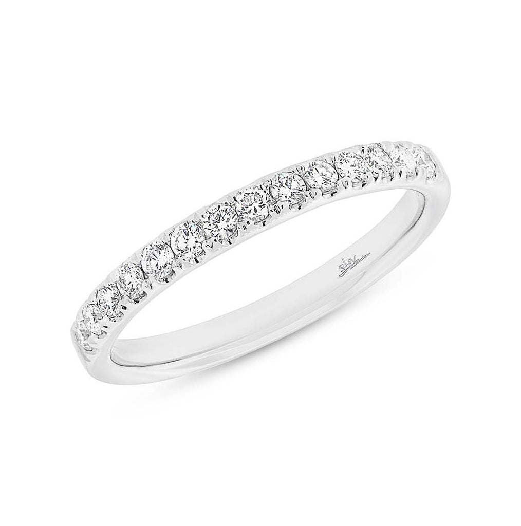 0.30 Ctw 18k White Gold Diamond Womens Band Size 6.5