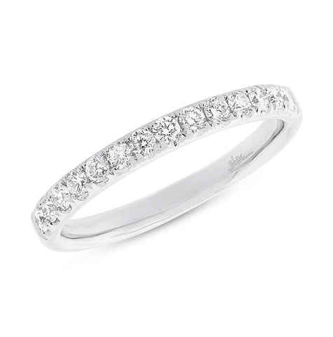 0.37 Ctw 18k White Gold Diamond Womens Band Size 6.5