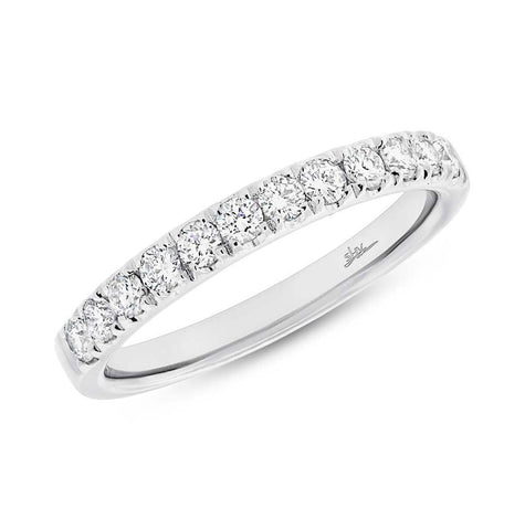 0.45 Ctw 18k White Gold Diamond Womens Band Size 6.5