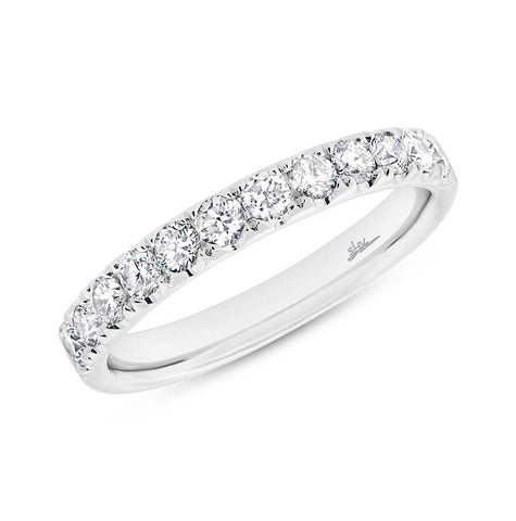 0.62 Ctw 18k White Gold Diamond Womens Band Size 6.5