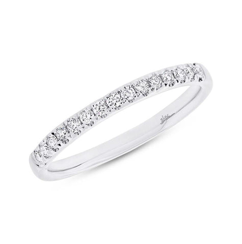0.20 Ctw 18k White Gold Diamond Womens Band Size 6.5