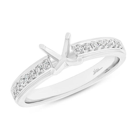 0.25 Ctw 14k White Gold Diamond Semi-mount Ring For 0.75 Ctw Center