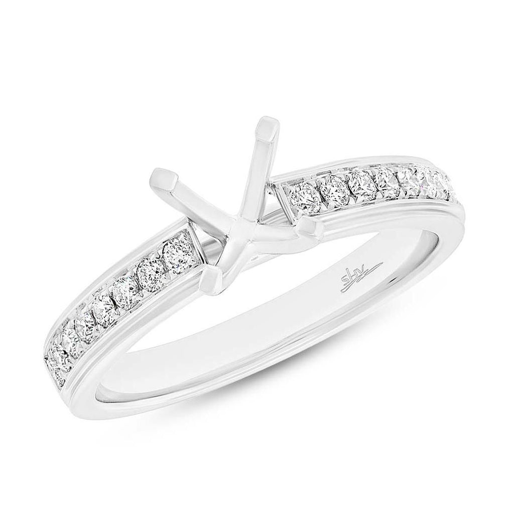 0.26 Ctw 14k White Gold Diamond Semi-mount Ring For 1.00 Ctw Center