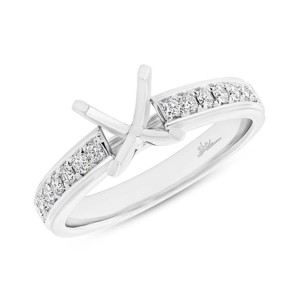 0.30 Ctw 14k White Gold Diamond Semi-mount Ring For 1.50 Ctw Center