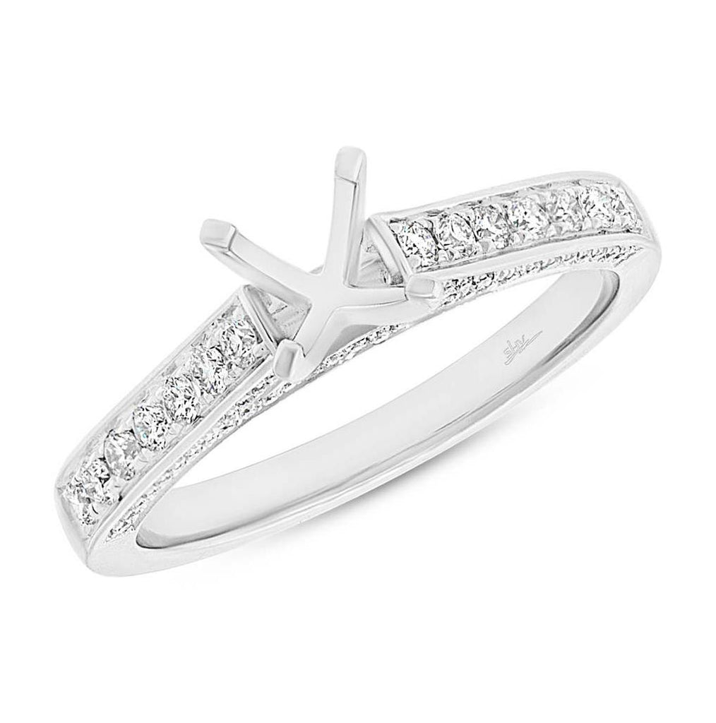 0.40 Ctw 14k White Gold Diamond Semi-mount Ring For 0.75 Ctw Center