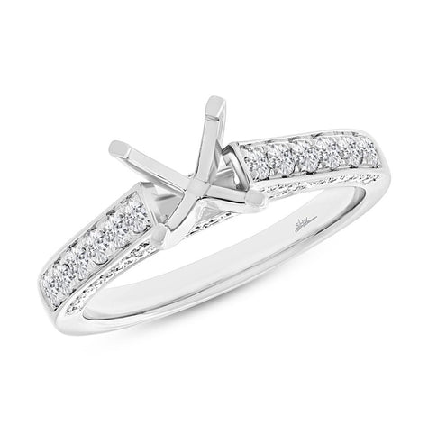 0.54 Ctw 14k White Gold Diamond Semi-mount Ring For 1.50 Ctw Center