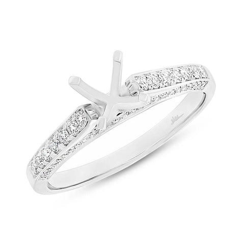 0.33 Ctw 14k White Gold Diamond Semi-mount Ring For 0.75 Ctw Center