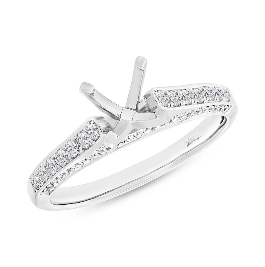 0.35 Ctw 14k White Gold Diamond Semi-mount Ring For 1.00 Ctw Center