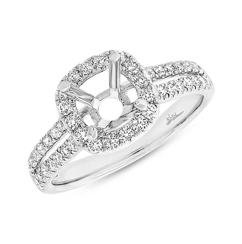 0.58 Ctw 14k White Gold Diamond Semi-mount Ring For 1.00 Ctw Center