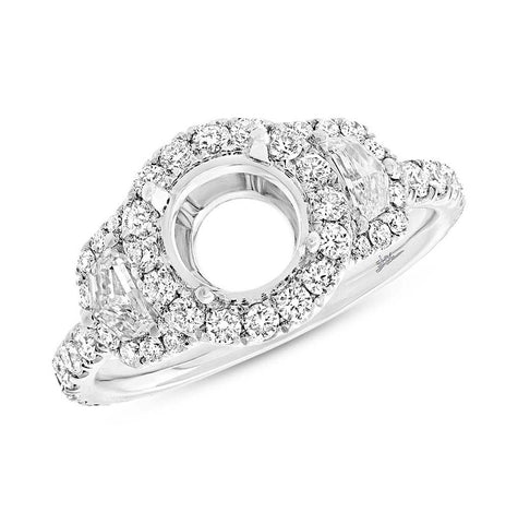 1.30 Ctw 18k White Gold Diamond Semi-mount Ring For 1.50 Ctw Center