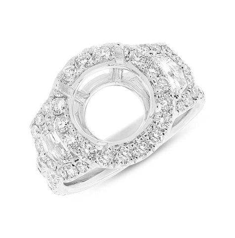 2.30 Ctw 18k White Gold Diamond Semi-mount Ring For 3.50 Ctw Center