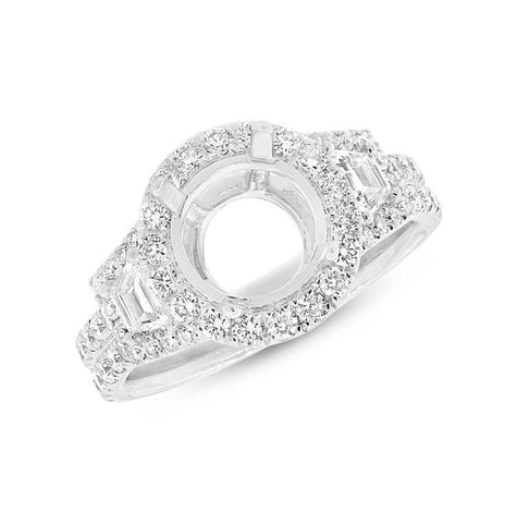 1.65 Ctw 18k White Gold Diamond Semi-mount Ring For 2.00 Ctw Center