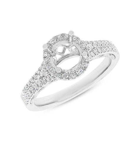 0.38 Ctw 14k White Gold Diamond Semi-mount Ring For 1.00 Ctw Center