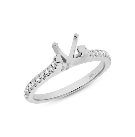 0.22 Ctw 14k White Gold Diamond Semi-mount For 1.00 Ctw Center