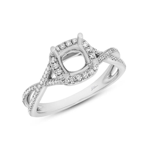 0.33 Ctw 14k White Gold Diamond Semi-mount For 0.75 Ctw Center