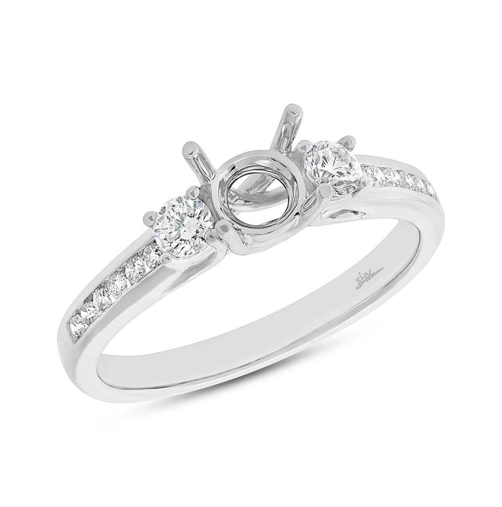 0.37 Ctw 14k White Gold Diamond Semi-mount Ring For 1.00 Ctw Center