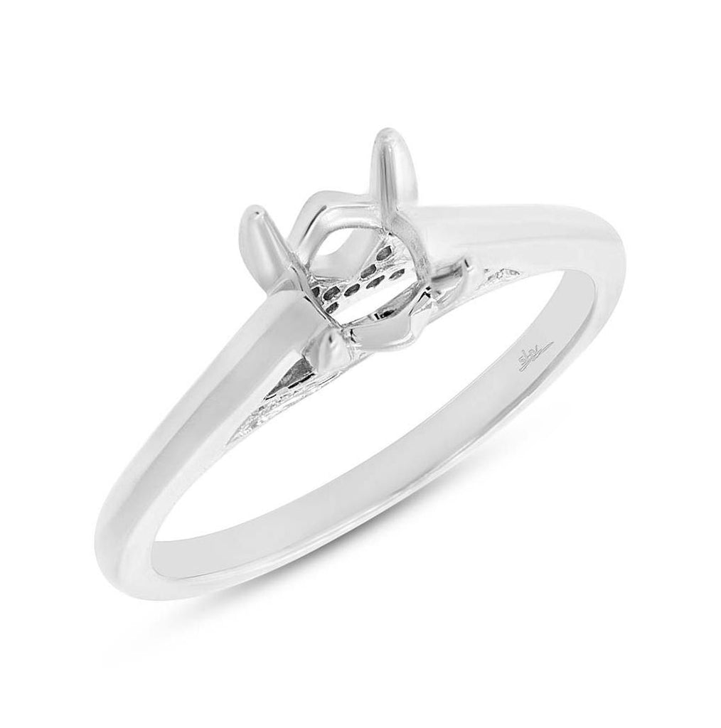 0.09 Ctw 14k White Gold Diamond Semi-mount Ring For 1.00 Ctw Center