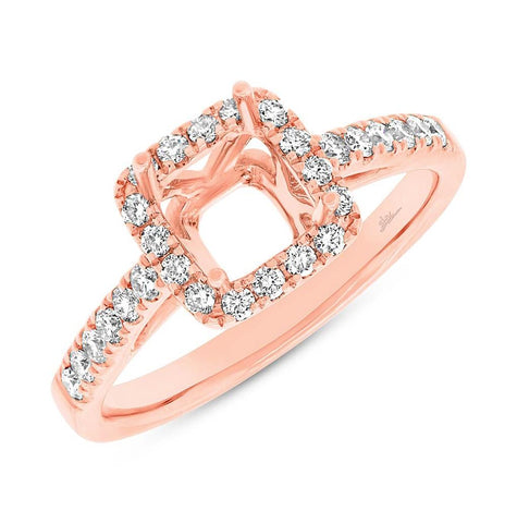 0.37 Ctw 14k Rose Gold Diamond Semi-mount Ring