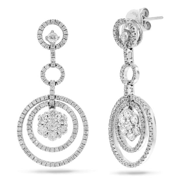 1.95 Ctw 14k White Gold Diamond Fancy Earring