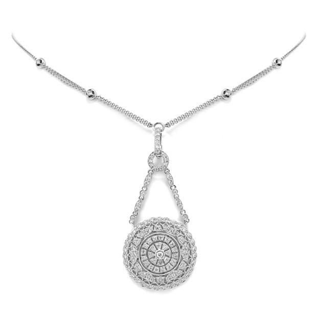 1.00 Ctw 14k White Gold Diamond Fancy Necklace