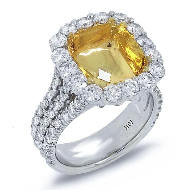 2.30 Ctw 18k Two-tone Gold Diamond Semi-mount Ring