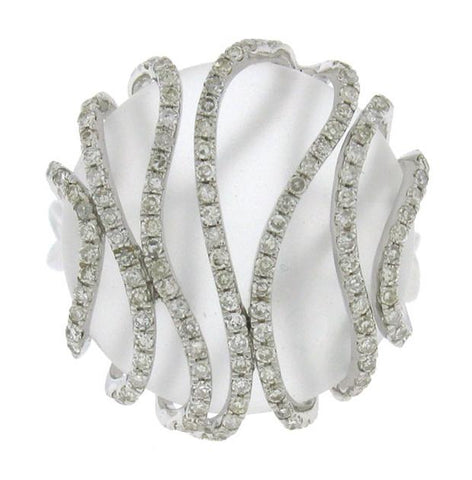 0.50 Ctw Diamond And 10.58 Ctw White Topaz 14k White Gold Ring