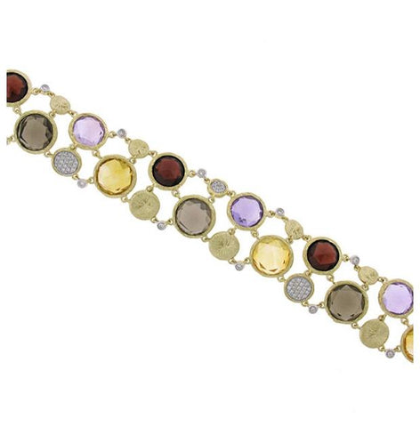 0.45 Ctw Diamond And 42.64 Ctw Multicolor Stone 14k Yellow Gold Bracelet