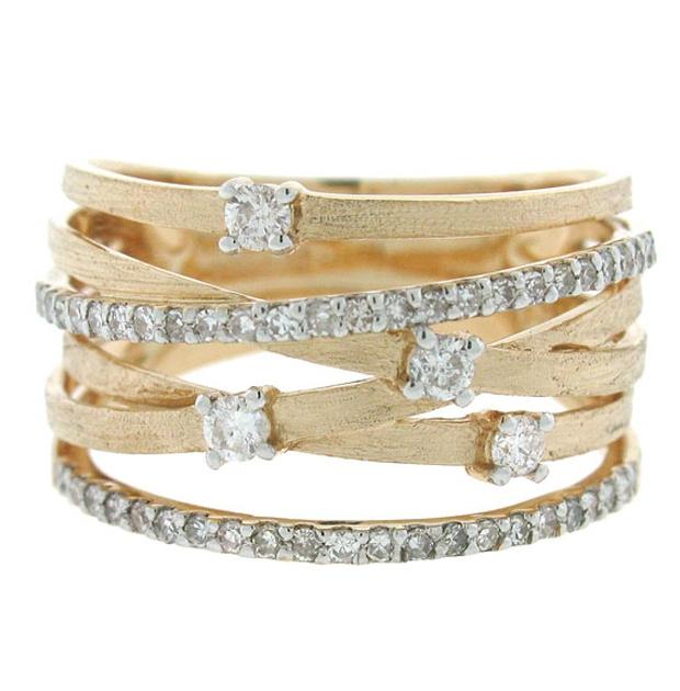 0.40 Ctw 14k Rose Gold Diamond Bridge Ring